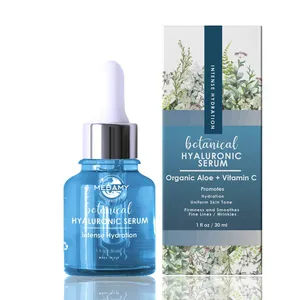 Private Label Natural Skin Care Face Hydrating Wrinkle Reducer Hyaluronic Acid Serum with Vitamin C, E, and Aloe