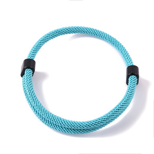 <b>Red</b> Rope Wrap <b>Bracelet</b> Unisex Casual Sporty Style Double Layered Black End Caps Adjustable <b>Bracelets</b> - Product Image 3