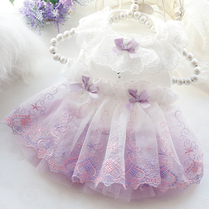 Dog Princess Dress Summer Spring Thin Embroidered Polyester Cute Skirt Pet Clothes <b>Small</b> Dog <b>Teddy</b> Outfit - Product Image 3