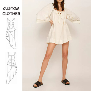 OEM Flare manches longues solide décontracté tissé lin grande taille <span class=keywords><strong>robe</strong></span> <span class=keywords><strong>de</strong></span> maternité taille naturelle printemps automne - Product Image 1