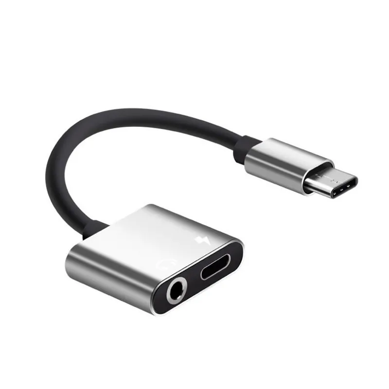 2 ใน 1 USB ประเภท C ถึง 3.5 มม.Aux อะแดปเตอร์หูฟังอะแดปเตอร์ USB-C แจ็คสายสัญญาณเสียงสําหรับ HTC LG Motorola สําหรับ Xiaomi Redmi Huawei