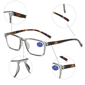 نظارات قراءة جديدة للسيدات والرجال إطار PC PC من البلاستيك المفصلات النابضة المضادة للضوء الأزرق حجب نظارات القراءة