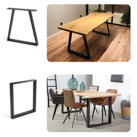 Pieds de meuble Pieds de table en acier noir Base de table à manger basse Pieds en métal pour table X Fonte Fer forgé Contemporain
