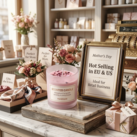 Vela Aromática de Cera de Soja con Aroma a Flor de Cerezo Personalizada, con Decoración Floral de Cristal para el Hogar, Regalo, Spa, Aromas Mixtos y Marca Privada OEM