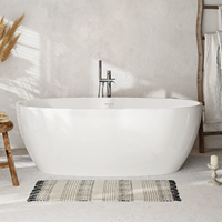 Baignoire autoportante en acrylique de 67 pouces, baignoire de trempage contemporaine