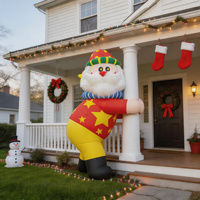 Père Noël géant gonflable de 3 m de haut en tissu Oxford anti-déchirure, décoration de Noël gonflable commerciale imperméable