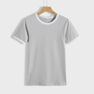 Áo Thun Nữ Tay Ngắn ngoại cỡ có thể tùy chỉnh-áo thường ngày chặn màu chắp vá hợp thời trang - Product Image 4