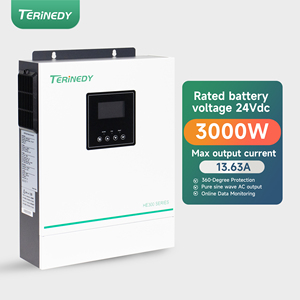 Affordable 3KW Off Grid Hybrid Solar <b>24V</b> to AC Dual MPPT Purer Sine Wave Single Phase for Home IP21 Indoor Use - Product Image 1