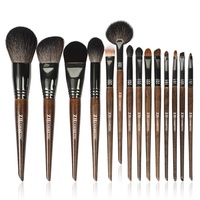 Pinceaux de maquillage pour le visage en poils de chèvre, marque ZhengHe, petit MOQ, nouvelle collection, vente en gros, haute qualité, étiquette privée, ensemble de 14 pièces
