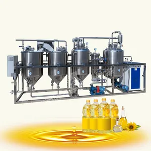 5 ton / day vegetable oil refining machine sunflower seed oil refinery machine coconut oil refinery machine