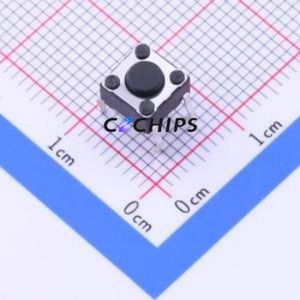 SKHHAJA010 Tactile Switch Through hole Component (THT)-4P,6x6mm Switch Single Pole Single Throw Round Button Through Hole 6mm - Product Image 1