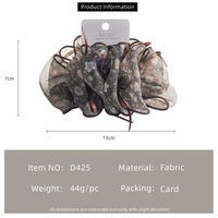 Pinces à cheveux en plastique et tissu MUJU D425, 13 cm, en organza transparent à pois, avec volants en plumes, pour usage quotidien, 7 styles, logo personnalisé