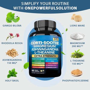 13-in-1追加強度マグネシウムアシュワガンダL-テアニンハーバルサプリメント120ベジカプセル大人用プレミアム品質 - Product Image 4