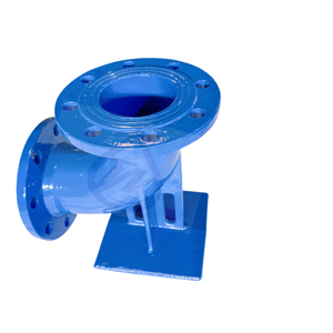 Raccord de tuyauterie à double bride en fonte ductile basse pression ISO2531 PN10 PN16 PN25, coudé à 90 degrés, type « pied de canard » (DI), peint - Product Image 2