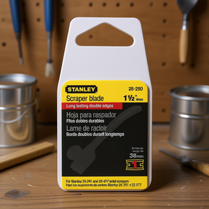 Cuchilla raspadora Stanley de 1-1/2 pulgadas de ancho con doble filo para raspar pintura - Product Image 3