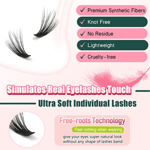 Extensions de cils en grappes 126 pièces, grappes de cils d Curl, cils individuels, extensions de cils DIY, look naturel 11-16 mm - Product Image 2