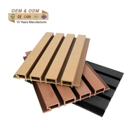 Panneau mural rainuré en WPC, revêtement extérieur imperméable en PVC à grain de bois, bardage décoratif extérieur cannelé stratifié