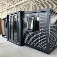 Petite Villa Moderne Écologique en Bois, Pliable, Portable, Préfabriquée, Extensible, Conteneur d'Expédition, Chambre et Salle de Bain