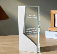 Trophée personnalisé en cristal K9 avec insert métallique, plaque de récompense en cristal gravée au laser pour cérémonie d'anniversaire d'entreprise
