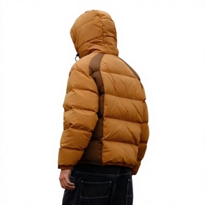 Winter <b>Quilted</b> <b>Jacket</b> Hooded Color Blocked Full Sleeve Polyester Wadding Warm Coat Thick Zipper Closure - Product Image 6
