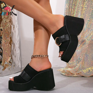 Sandalias de Tacón Grueso 2025 para Mujer, Diseño de Plataforma, Transpirables, Punta Cuadrada, Zapatos de Fiesta, Aumentan la Estatura, Hebilla Metálica - Product Image 2