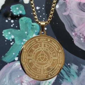 Acier Inoxydable 316L Plaqué Or 18k Géométrie Sacrée Collier Noeud de Sorcière Collier Noeud Celtique Offre Spéciale Bijoux de Yoga Chanceux - Product Image 1