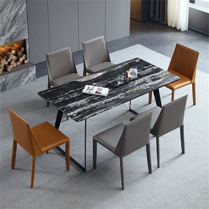 Sillas de comedor de lujo modernas y duraderas de fabricante OEM, tapizadas en cuero ecológico, muebles para el hogar. Sin reseñas aún. - Product Image 6