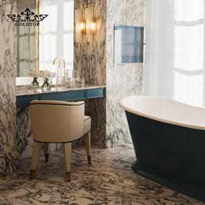 Dalles de marbre Arabescato GOLDTOP pour le projet hôtelier de luxe Fouquets New York, plans de toilette et carreaux muraux - Product Image 4