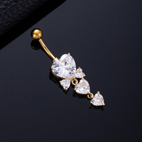 Anneaux de nombril flottants en forme de fleur Freya pour filles, bijoux de piercing en acier inoxydable, vente en gros, pour mariage