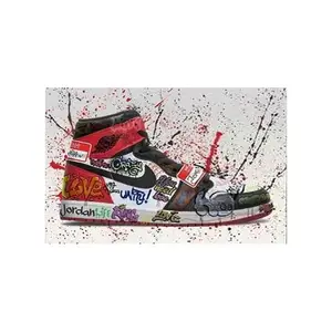 Hoge Kwaliteit Graffiti Kunstwerk Sport Schoenen Canvas Posters En Prints Pop Street Art Muur Decoratieve Foto 'S Voor Thuis Woonkamer