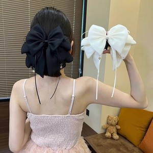 French Style Elegant <b>Bow</b> Hair <b>Clip</b> Satin Ribbon Shark Claw Bridal Party Hair Accessories Colorful Wedding & Prom for Women - Product Image 1