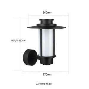 โคมไฟติดผนังกลางแจ้งโคมไฟ LED แบบคลาสสิกเชิงเทียน IP65กันน้ำสำหรับตกแต่งบ้านระเบียงวิลล่า - Product Image 6