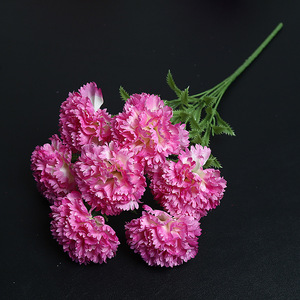 Fiori Artificiali, Bouquet di Garofani a 7 Teste, Materiali Floreali per Decorazioni Domestiche, Composizioni Floreali per Interni ed Esterni - Product Image 4