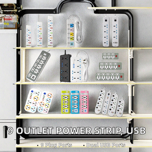 Regleta de Enchufes de Alta Calidad A37 A38 B16U 1525U <span class=keywords><strong>con</strong></span> Interruptor, 2 Puertos USB, 4 Tomas de Corriente, Enchufe de Extensión Universal Inteligente de 10A - Product Image 2