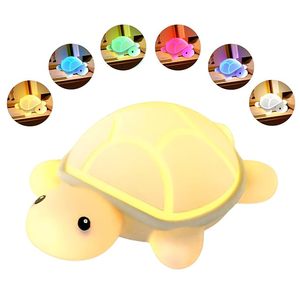 Lampe <span class=keywords><strong>tortue</strong></span> en silicone avec 7 modes de couleur pour la chambre des enfants, lampe de nuit rechargeable pour la chambre de bébé, lumière LED douce au toucher - Product Image 2