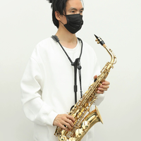Durable Foldable Adjustable Double Shoulder Harness for Tenor Alto Saxophone Clarinet Electronic Wind Instrument Strap
