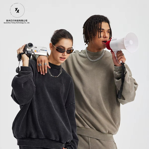 Sweat-shirt à capuche pour homme en coton épais 430G, personnalisé, de haute qualité, pour l'automne, avec effet tie-dye délavé et appliqué caché, vente en gros - Product Image 5