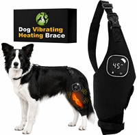 Genouillère chauffante de luxe pour animaux de compagnie avec massage vibrant en tissu doux – Protection des membres pour chiens atteints de dysplasie de la hanche, d'arthrite et de douleurs musculaires
