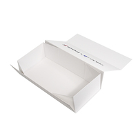 Boîte rigide magnétique pliable en kit, personnalisable avec texte de marque noir, structure pliable, boîte de rangement pour accessoires sportifs