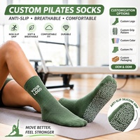 Chaussettes de Pilates antidérapantes personnalisées OEM, respirantes, tricotées, brodées, sans couture, pour femmes, fitness, yoga, antidérapantes, pour marques