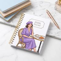 Carnet de notes/journal/agenda hebdomadaire personnalisé avec couverture en papier à spirale, impression sur mesure, 18,6x12,8 cm, idéal comme cadeau