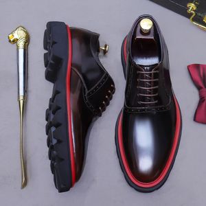 Chaussures habillées décontractées de luxe originales à bout carré, en cuir véritable, légères, respirantes, antidérapantes, grande taille 46, à lacets, semelle épaisse - Product Image 1