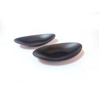 Assiette ovale en mélamine noire incassable pour salade, avec logo personnalisé, prix d'usine, pour restaurant