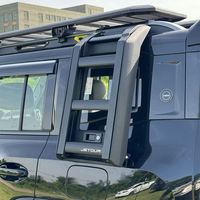 HUIJIE Échelle pliante robuste en aluminium noir pour accès latéral au toit extérieur, compatible Jetour T2 tout-terrain, directement de l'usine OEM