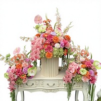Meilleures ventes - Boule de fleurs artificielles personnalisée, rose, orange, colorée, arrangement floral pour la décoration de table de mariage