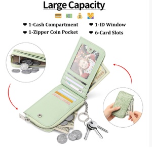 Large Capacity Multi-Card Slot Ladies Wallet with Key Ring New Zipper Card Holder and Embossed Design Coin <b>Purse</b> - Product Image 4