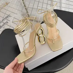 Großhandel Individualisierung trendy Schnürsenkel Sandalen sonderbarer Stil elegant sexy Designer Luxushosen für Damen