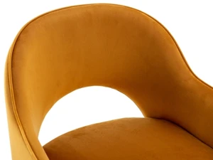 Velluto moderno accento moderno <span class=keywords><strong>cucina</strong></span> casa ufficio sedia da tavolo giallo sedia da pranzo - Product Image 2