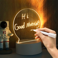 Lámpara de mesa creativa personalizada DIY 3D luz de noche escrita a mano acrílico en blanco luces de ilusión LED para niños tablero de mensajes