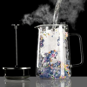 <span class=keywords><strong>Cafetière</strong></span> à piston en verre à double paroi pour les ensembles de café et de thé - Product Image 4